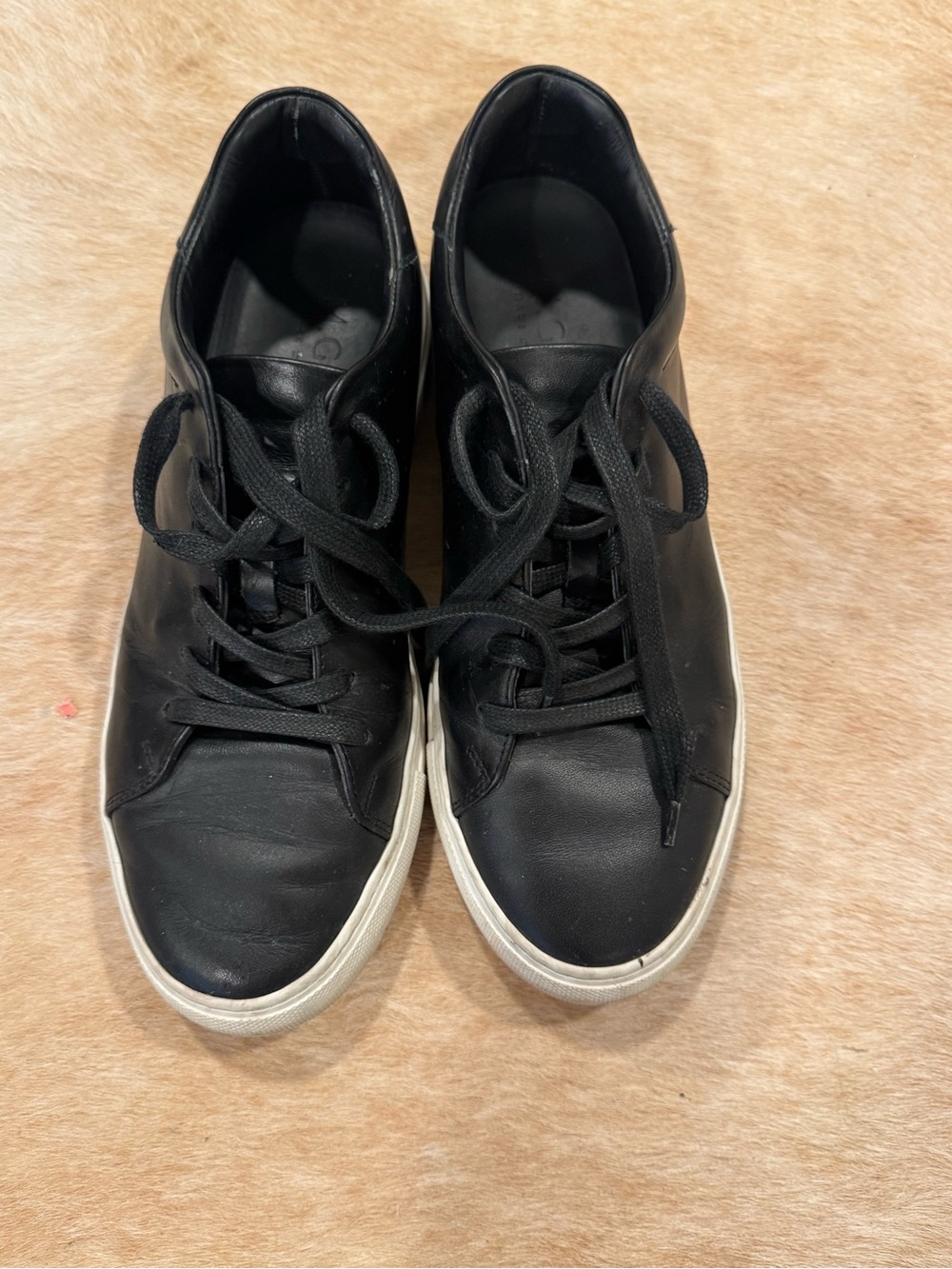 Black Leather Low-Top Sneakers - Men's Casual Shoes
